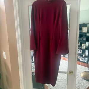 Rachel Zoe Red Mock Neck Dolman Sleeve Sweater Dress